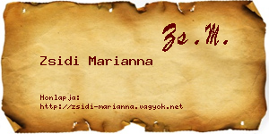 Zsidi Marianna névjegykártya